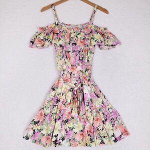 Sabine Off Shoulder Floral Mini Dress Size S Multicolor Boho Chic Summer‎